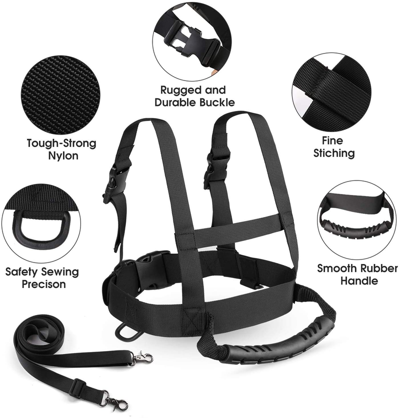 Odoland Kids Ski and Snowboard Training Harness Toddler Skiing Harness with Removable Leash and Easy Lift Handle - Speed Control Teaching - Perfect for Kid Beginners Boy and Girl  Odoland   