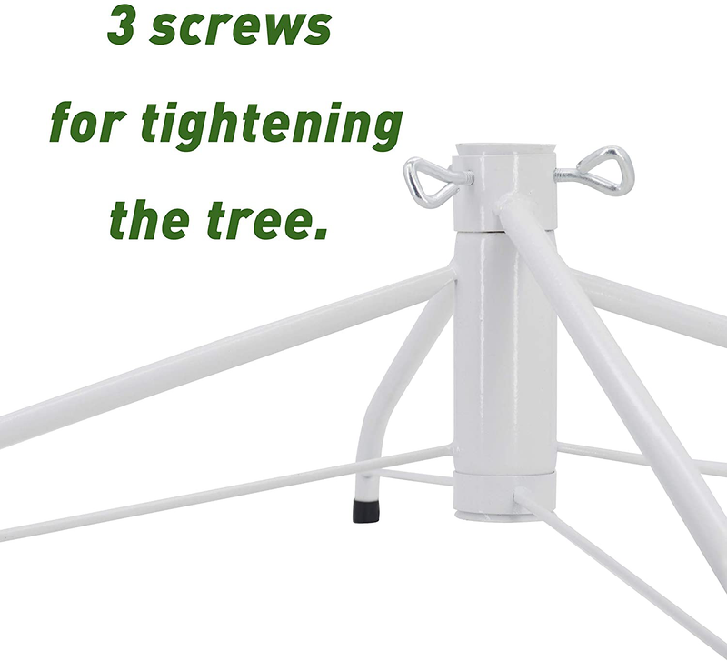 ELFJOY White Christmas Tree Stand 21.6" Iron Metal Bracket Rubber Pad with Thumb Screw Home & Garden > Decor > Seasonal & Holiday Decorations > Christmas Tree Stands ELFJOY   
