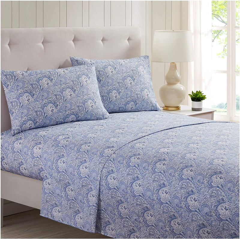 Mellanni California King Sheets - Hotel Luxury 1800 Bedding Sheets & Pillowcases - Extra Soft Cooling Bed Sheets - Deep Pocket up to 16" - Wrinkle, Fade, Stain Resistant - 4 PC (Cal King, Persimmon) Home & Garden > Linens & Bedding > Bedding Mellanni Paisley Blue Twin XL 