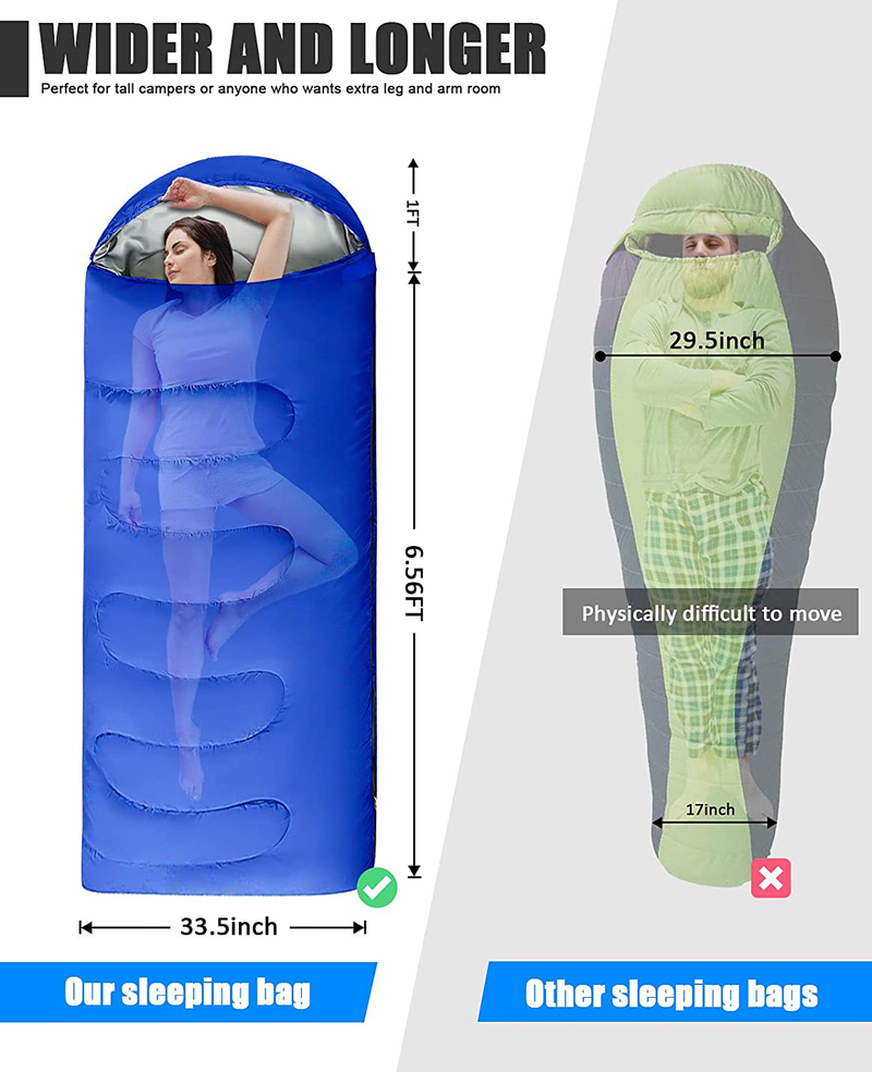Sleeping Bag, GIGRIN Comfortable Sleeping Bags for Adults Mens Womens Boys Girls, Lightweight Camping Equipment Tear Resistant for Hiking Backpacking Camping, Big and Tall Sporting Goods > Outdoor Recreation > Camping & Hiking > Sleeping Bags GIGRIN   
