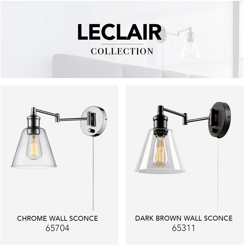 Globe Electric 65311 Leclair, 12", Dark Bronze with Clear Glass