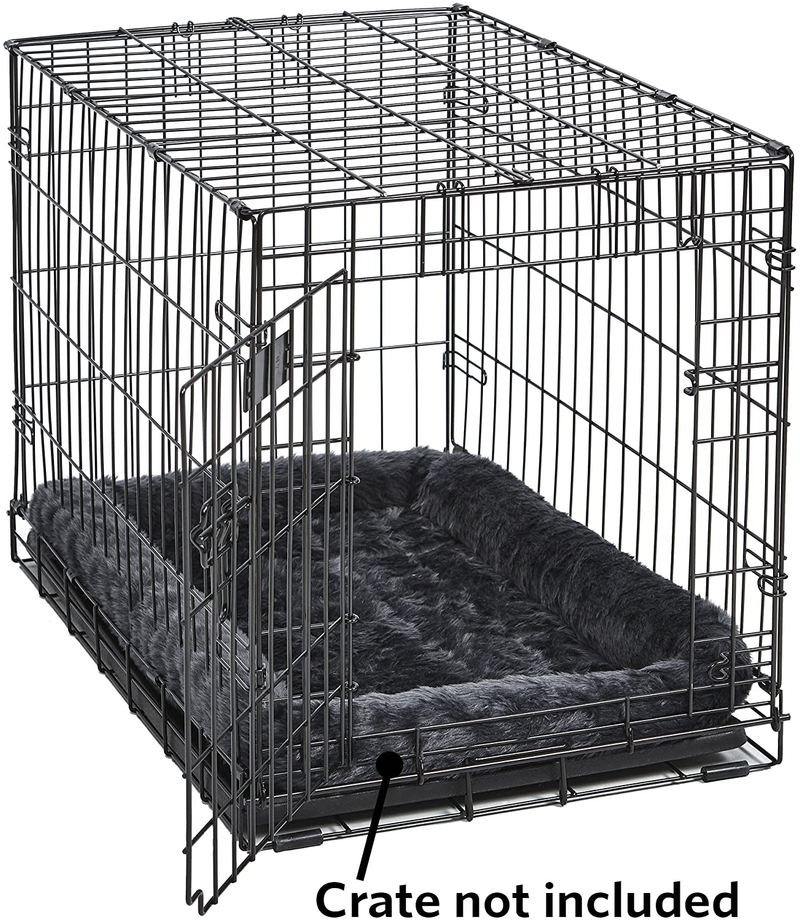 New World Gray Dog Bed | Bolster Dog Bed Fits Metal Dog Crates | Machine Wash & Dry