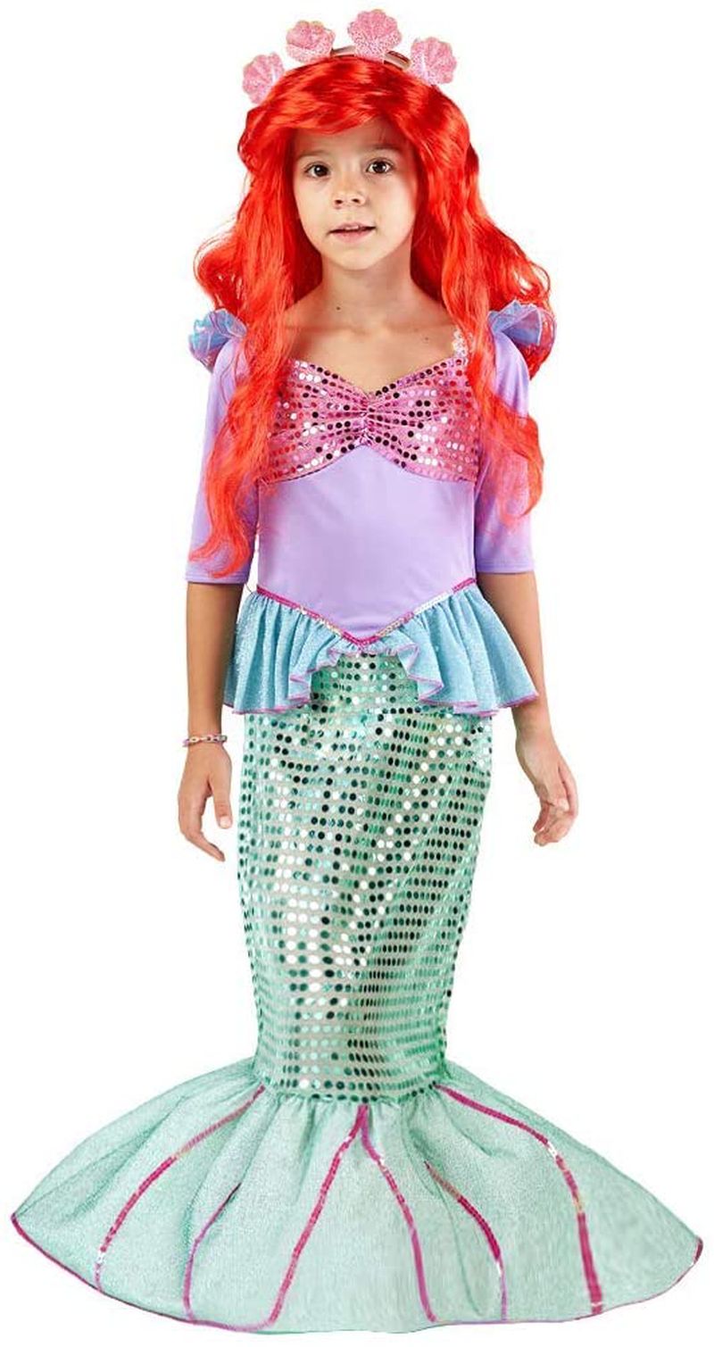 Spooktacular Creations Deluxe Mermaid Costume Set with Red Wig and Headband (Small (5-7)) Apparel & Accessories > Costumes & Accessories > Costumes Spooktacular Creations   