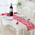 Jemesx Valentines Day Table Runner Valentine Lace Tablecloth,Valentines Home Decorations Table Runner Red Heart 13 X 72 Inch for Valentines Decorations Wedding Party Home & Garden > Decor > Seasonal & Holiday Decorations Jemesx Red  