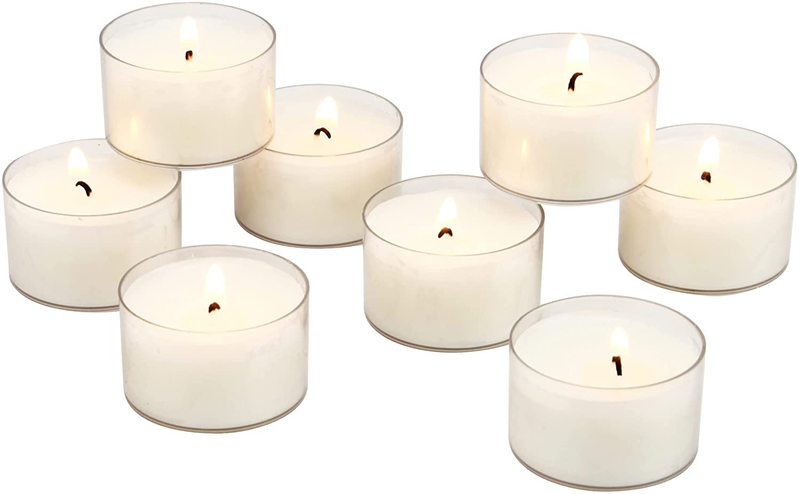 Stonebriar 48 Pack Unscented 8 Hour Extended Burn Time Clear Cup Tea Light Candles, 48 Count Home & Garden > Decor > Home Fragrances > Candles CKK Home Decor   