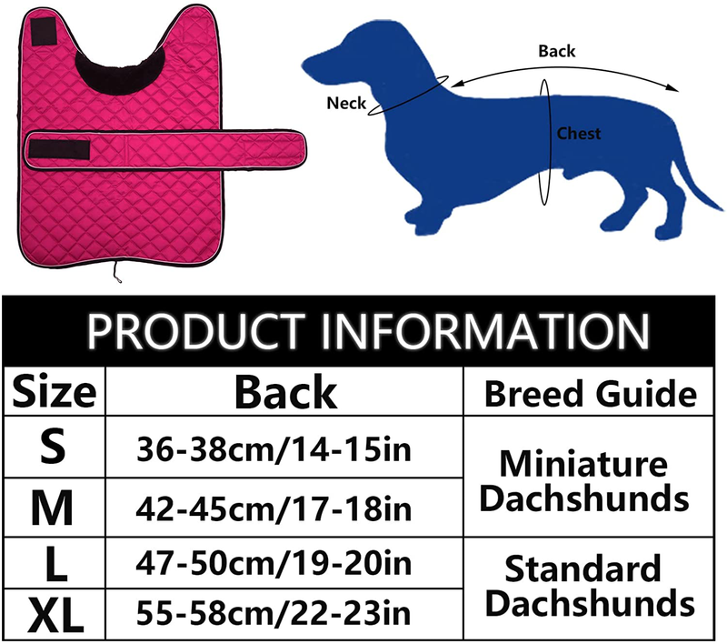 Geyecete Warm Thermal Quilted Dachshund Coat, Dog Winter Coat with Warm Fleece Lining, Outdoor Dog Apparel with Adjustable Bands for Medium, Large Dog Animals & Pet Supplies > Pet Supplies > Dog Supplies > Dog Apparel Geyecete   