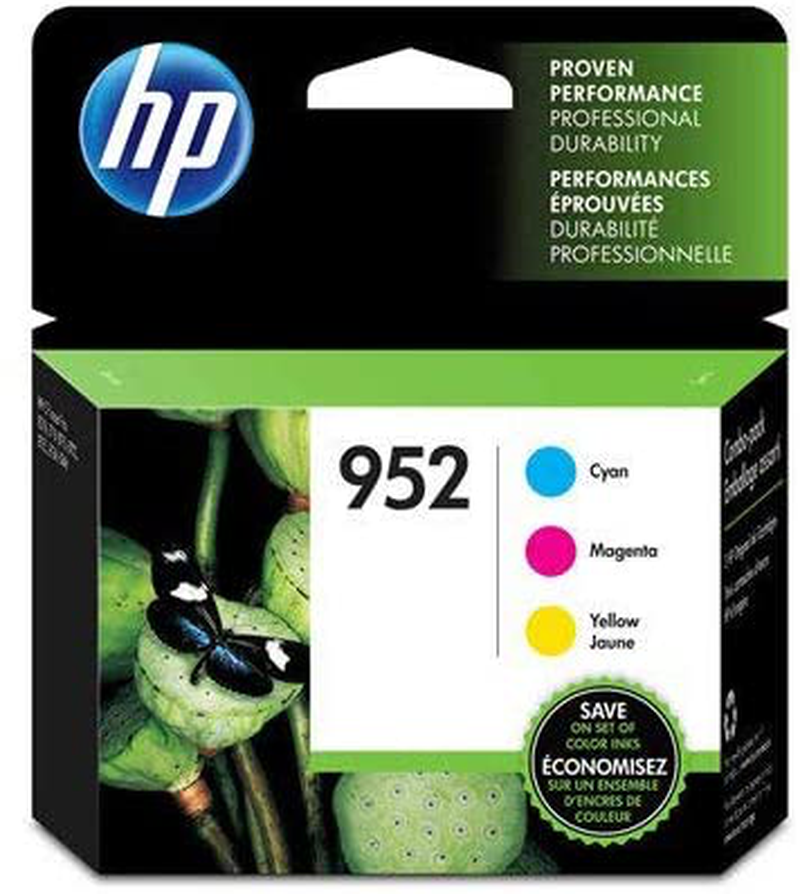 HP 952 | 4 Ink Cartridges | Black, Cyan, Magenta, Yellow | Works with HP OfficeJet Pro 7700 Series, 8200 Series, 8700 Series | F6U15AN, L0S49AN, L0S52AN, L0S55AN Electronics > Print, Copy, Scan & Fax > Printer, Copier & Fax Machine Accessories > Printer Consumables > Toner & Inkjet Cartridges HP 2 Pack  