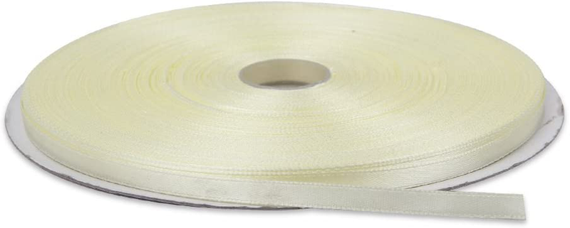 Topenca Supplies 3/8 Inches x 50 Yards Double Face Solid Satin Ribbon Roll, White Arts & Entertainment > Hobbies & Creative Arts > Arts & Crafts > Art & Crafting Materials > Embellishments & Trims > Ribbons & Trim Topenca Supplies Light Yellow 1/4" x 50 yards 