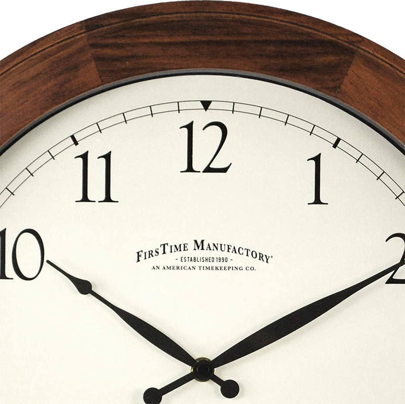 FirsTime & Co. Walnut Garrison Wall Clock, American Crafted, Walnut Wood, 16 x 2 x 16, Home & Garden > Decor > Clocks > Wall Clocks FirsTime & Co.   