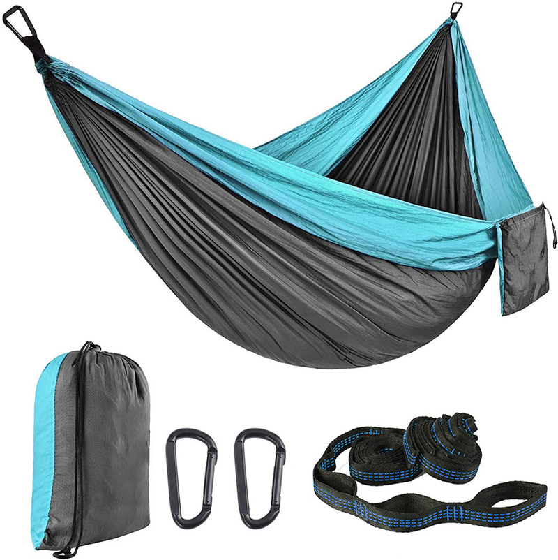 Single Camping Hammock Nylon Portable Parachute Hammocks with 2 Hanging Straps for Backpacking, Travel, Camping, Hiking, Backyard Home & Garden > Lawn & Garden > Outdoor Living > Hammocks Couvkadl Default Title  