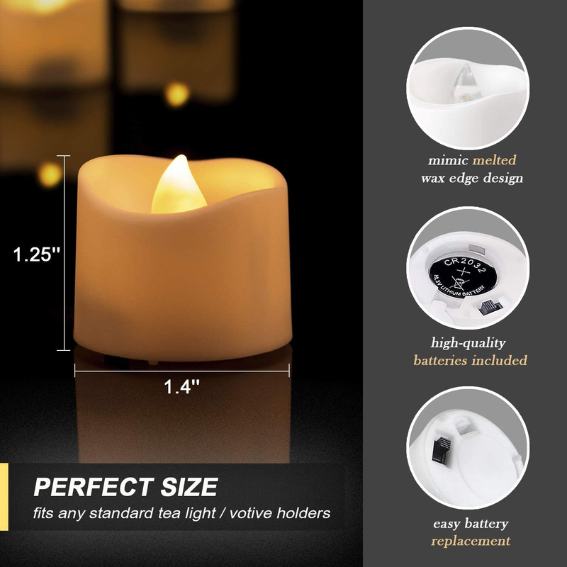 Homemory LED Candles, Lasts 2X Longer, Realistic Tea Lights Candles, LED Tea Lights, Flickering Bright Tealights, Battery Operated/Powered, Flameless Candles, White Base, Batteries Included, Set of 12 Home & Garden > Decor > Home Fragrances > Candles Homemory   