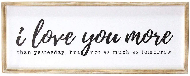 Stratton Home Décor Stratton Home Decor I Love You More Oversized Wall Art, 12.00" W X 1.00" D X 32.00" H, Natural, White