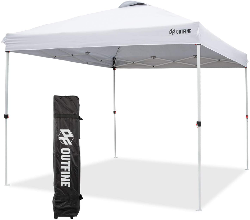 OUTFINE Pop-up Canopy 10x10 Patio Tent Instant Gazebo Canopy with Wheeled Bag,Canopy Sandbags x4,Tent Stakesx8 (Blue, 1010FT) Home & Garden > Lawn & Garden > Outdoor Living > Outdoor Structures > Canopies & Gazebos OUTFINE Light White 10*10FT 