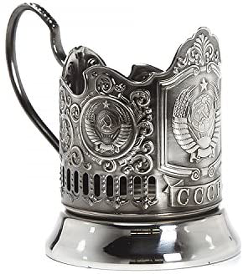 Kalchugino Metal Works USSR Coat of Arms Classic Russian Tea Glass Holder/Russian Podstakannik for Hot or Cold Liquids Home & Garden > Decor > Home Fragrance Accessories > Candle Holders Kalchugino Metal Works   