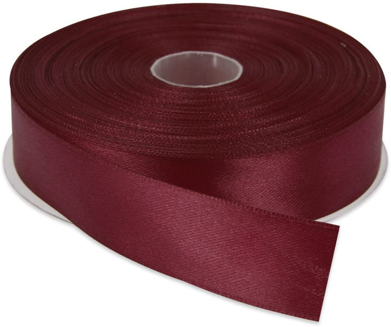 Topenca Supplies 3/8 Inches x 50 Yards Double Face Solid Satin Ribbon Roll, White Arts & Entertainment > Hobbies & Creative Arts > Arts & Crafts > Art & Crafting Materials > Embellishments & Trims > Ribbons & Trim Topenca Supplies Burgundy 1-1/2" x 50 yards 