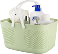Rejomiik Portable Shower Caddy Basket Plastic Organizer Storage Basket with Handle/Drainage Holes, Toiletry Tote Bag Bin Box for Bathroom, College Dorm Room Essentials, Kitchen, Camp, Gym - Pink Sporting Goods > Outdoor Recreation > Camping & Hiking > Portable Toilets & Showers rejomiik A-green Large 