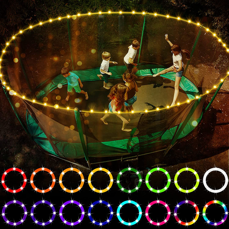 LED Trampoline Lights，Remote Control Trampoline Rim LED Light for Trampoline, 16 Color Change by Yourself, Waterproof，Super Bright to Play at Night Outdoors, Good Gift for Kids Sporting Goods > Outdoor Recreation > Camping & Hiking > Tent Accessories Waybelive 10 Ft  