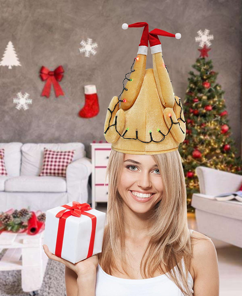 Evaliana Unisex Turkey Hat Light-Up Drumsticks Cap Christmas Costume Thanksgiving Home & Garden > Decor > Seasonal & Holiday Decorations& Garden > Decor > Seasonal & Holiday Decorations Evaliana   