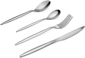 SANTUO 30 Piece Silverware Set for 6, Dinning Stainless Steel Flatware Set, 30pcs Lunch Tableware Cutlery Set, Dinner Mirror Polished Utensils, Include Knife Fork Spoon for Home (Black Titanium) Home & Garden > Kitchen & Dining > Tableware > Flatware > Flatware Sets SANTUO Silver 24-Piece 