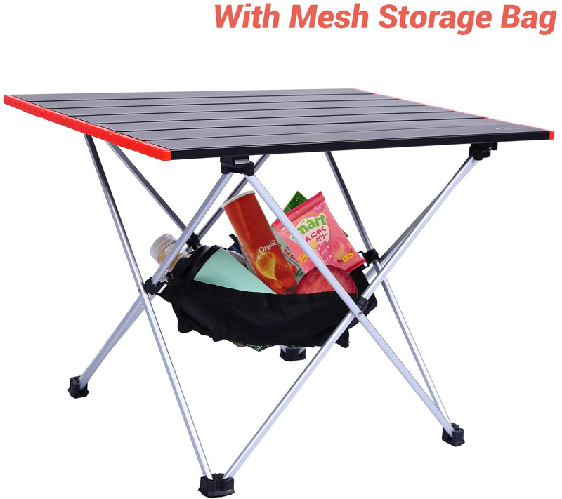 Sportneer Portable Camping Tables with Mesh Storage Bag, Ultralight Camp Folding Side Table, Aluminum Table Top Great for Camp, Picnic, Backpacks, Beach, Tailgate, Boat, S, M, L Sporting Goods > Outdoor Recreation > Camping & Hiking > Camp Furniture Sportneer   