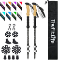 Thefitlife Carbon Fiber Trekking Poles – Collapsible and Telescopic Walking Sticks with Natural Cork Handle and Extended EVA Grips, Ultralight Nordic Hiking Poles for Backpacking Camping Sporting Goods > Outdoor Recreation > Camping & Hiking > Hiking Poles TheFitLife White  