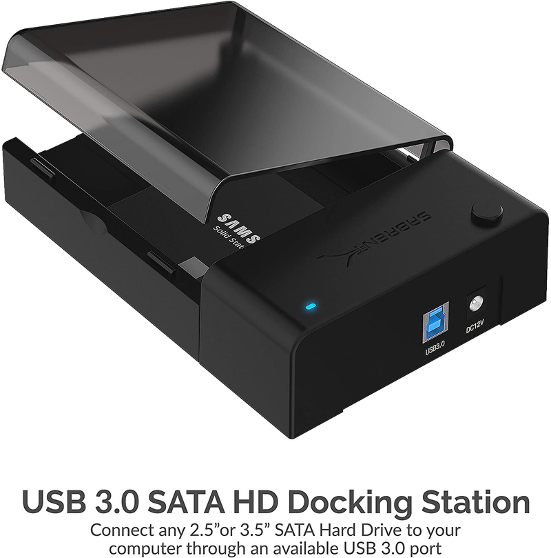 Sabrent USB 3.0 to SATA External Hard Drive Lay-Flat Docking Station for 2.5 or 3.5in HDD, SSD [Support UASP] (EC-DFLT) Electronics > Electronics Accessories > Computer Components > Storage Devices > Hard Drive Accessories > Hard Drive Enclosures & Mounts SABRENT   