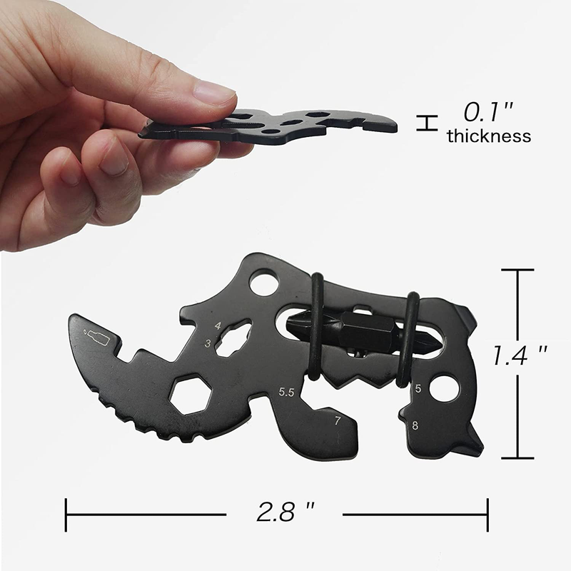 Cyssder 14-In-1 Rhino Keychain Multi-Tools, Pocket Tool Indoor Outdoor Multifunction Tool, Travel Camping Adventure Daily Tool, Suitable for Hiking, Camping, Bottle Opener, Screwdriver, Hand Tools Sporting Goods > Outdoor Recreation > Camping & Hiking > Camping Tools Cyssder   