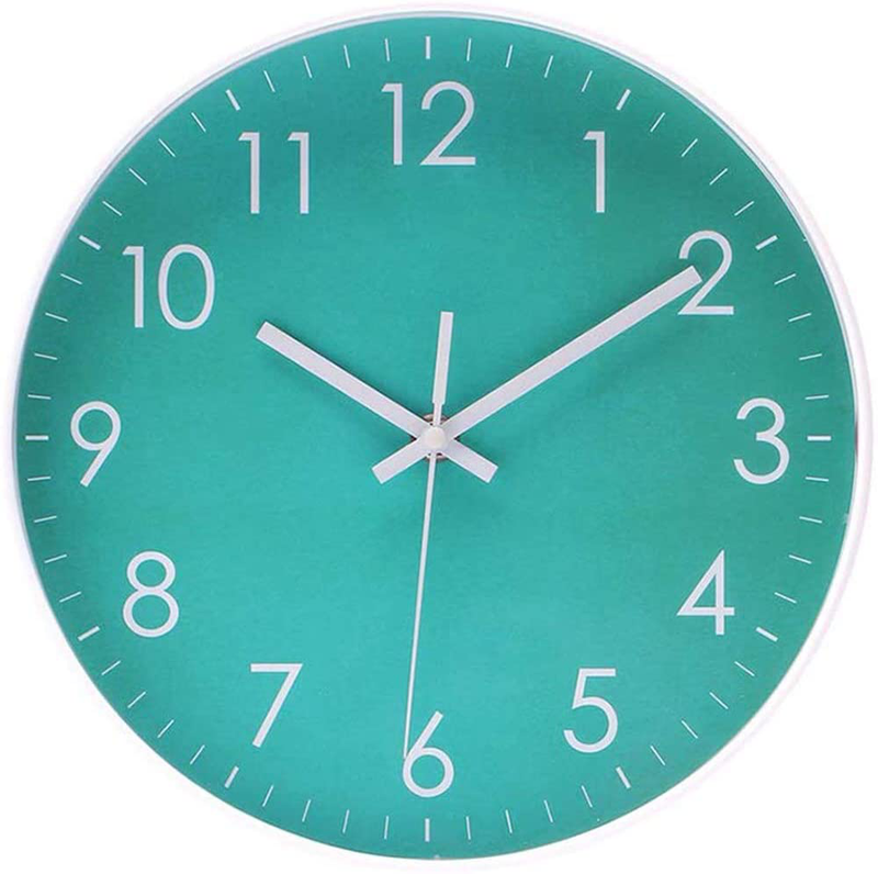 OYEALEX Silent Wall Clock, 10-Inch Silent Non Ticking Quartz Battery Operated Round Easy to Read School Classroom/Home/Office Clock (Green) Home & Garden > Decor > Clocks > Wall Clocks OYEALEX Green  