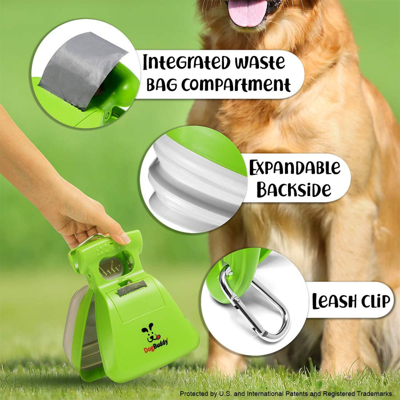 DogBuddy Pooper Scooper, Portable Dog Poop Scooper, Sanitary Dog Waste Pick Up, Heavy Duty Dog Waste Cleaner with Bag Dispenser, Dog Leash Clip and Pooper Scooper Bags Included Animals & Pet Supplies > Pet Supplies > Dog Supplies DogBuddy   