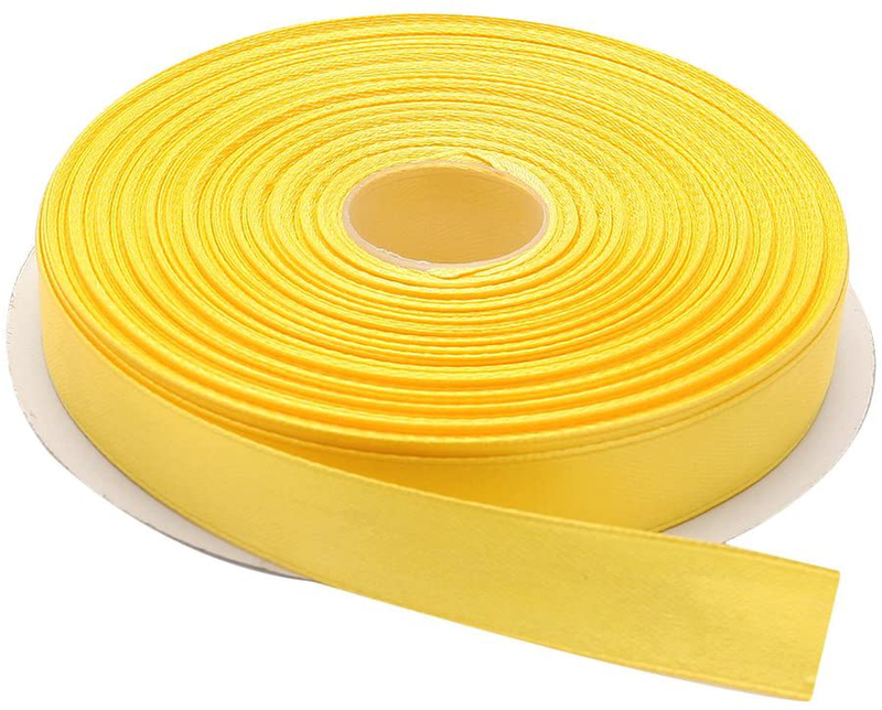 Topenca Supplies 3/8 Inches x 50 Yards Double Face Solid Satin Ribbon Roll, White Arts & Entertainment > Hobbies & Creative Arts > Arts & Crafts > Art & Crafting Materials > Embellishments & Trims > Ribbons & Trim Topenca Supplies Yellow 5/8" x 50 yards 