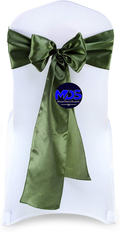 mds Pack of 25 Satin Chair Sashes Bow sash for Wedding and Events Supplies Party Decoration Chair Cover sash -Gold Arts & Entertainment > Party & Celebration > Party Supplies mds Olive Green 25 