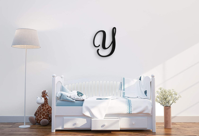 Giant Wall Decor Letters Uppercase K | 24" Wood Paintable Script Capital Letters for Nursery, Home Décor, Wedding Guest Book and More by ROOM STARTERS (K 24" Black 3/4" Thick) Home & Garden > Decor > Seasonal & Holiday Decorations ROOM STARTERS Black 3/4" Thick Y 24" Capital 