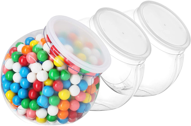 Pack of 2 - Empty Gumball Style Containers With Lids – Plastic Kitchen Countertop Jars - Wide mouth Opening For Easy Refill - Great For Candy, Homemade Cookies, Cake, Snacks - Food Safe (2 Pack 96 Oz) Home & Garden > Decor > Decorative Jars DilaBee 3 Pack 48 Oz  