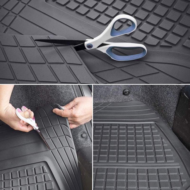 Motor Trend FlexTough Advanced Black Rubber Car Floor Mats with Cargo Liner Full Set – Front & Rear Combo Trim to Fit Floor Mats for Cars Truck Van SUV, All Weather Automotive Floor Liners Vehicles & Parts > Vehicle Parts & Accessories > Motor Vehicle Parts > Motor Vehicle Seating Motor Trend   