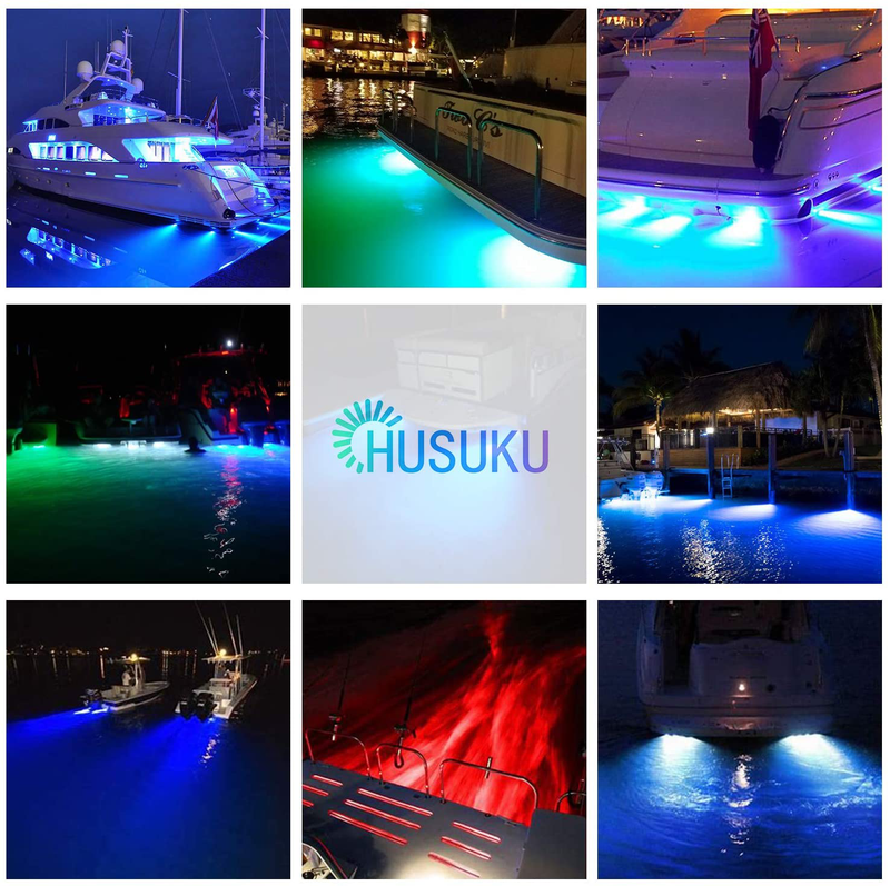 HUSUKU SOOP3 Plus 84LED 180° Unique Design Waterproof Stainless Steel High Light Underwater Boat Lights Home & Garden > Pool & Spa > Pool & Spa Accessories HUSUKU   