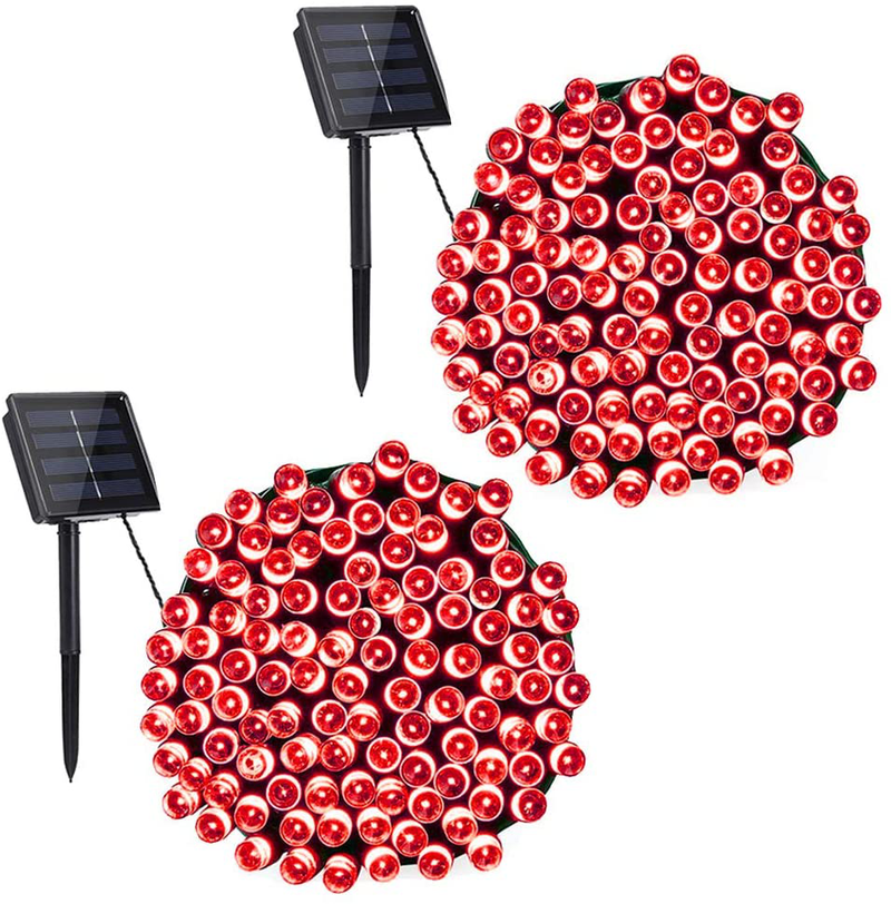 Toodour Solar Christmas Lights, 2 Packs 72ft 200 LED 8 Modes Solar String Lights, Waterproof Solar Outdoor Christmas Lights for Garden, Patio, Fence, Balcony, Christmas Tree Decorations (Multicolor) Home & Garden > Decor > Seasonal & Holiday Decorations& Garden > Decor > Seasonal & Holiday Decorations Toodour Red 144ft 