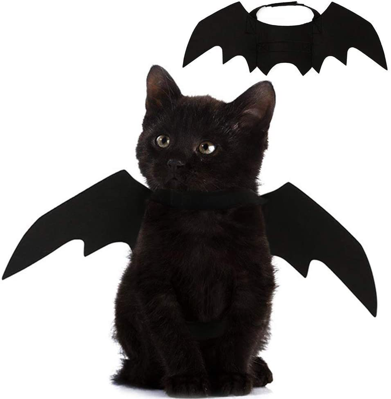 Feeke Cat Halloween Costume - Black Cat Bat Wings Cosplay - Pet Costumes Apparel for Cat Small Dogs Puppy for Cat Dress up Accessories Animals & Pet Supplies > Pet Supplies > Cat Supplies > Cat Apparel Feeke   