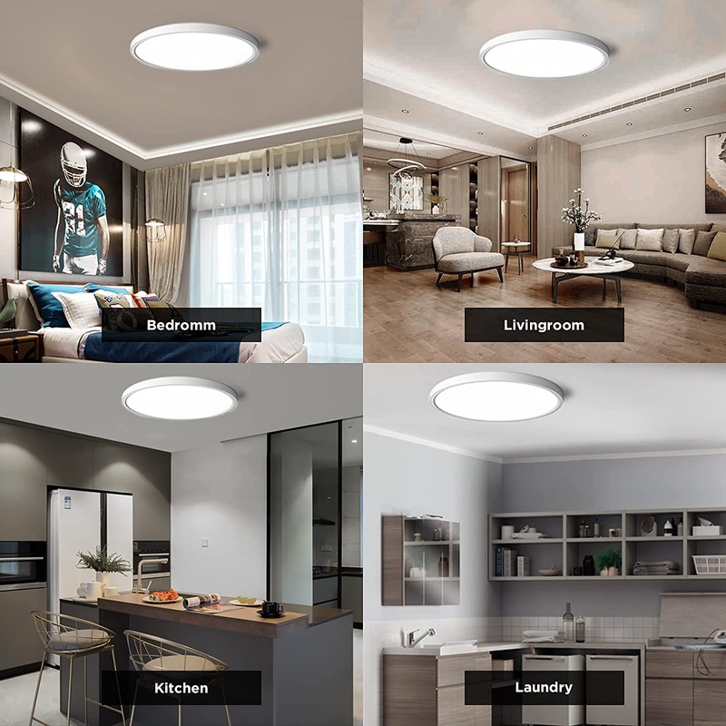 LED Flush Mount Ceiling Light Fixture, 5000K Daylight White, 2400LM, 12 Inch 24W, Flat Modern round Lighting Fixture, 240W Equivalent White Ceiling Lamp for Kitchens, Stairwells, Bedrooms, Hotel Etc Home & Garden > Lighting > Lighting Fixtures > Ceiling Light Fixtures KOL DEALS   
