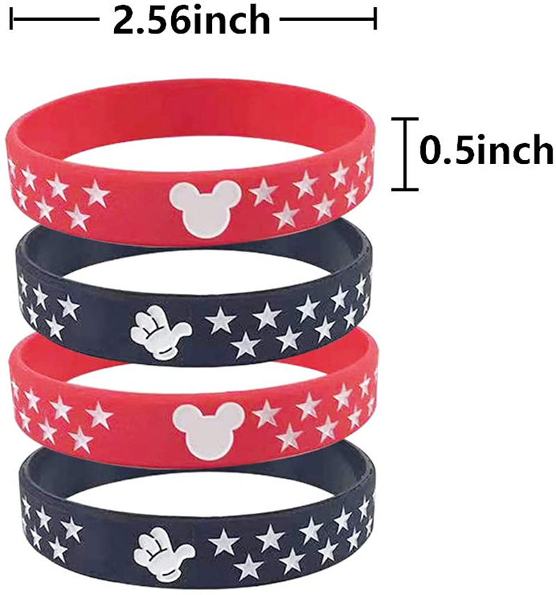 TONIFUL 18Pcs Mouse Rubber Bracelets Silicone Wristbands with Red and Black Color Bracelets for Mouse Fans Theme Party Decoration Supplies Home & Garden > Decor > Seasonal & Holiday Decorations& Garden > Decor > Seasonal & Holiday Decorations YJG   