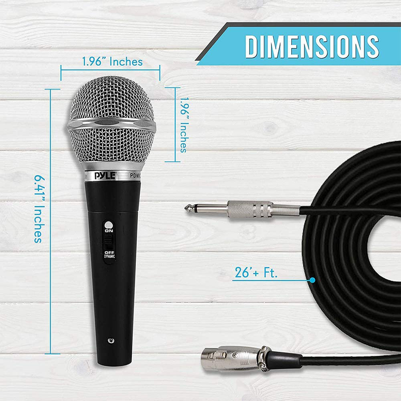 Pyle 3 Piece Professional Dynamic Microphone Kit Cardioid Unidirectional Vocal Handheld MIC with Hard Carry Case & Bag, Holder/Clip & 26ft XLR Audio Cable to 1/4'' Audio Connection (PDMICKT34) Electronics > Audio > Audio Components > Microphones Pyle   