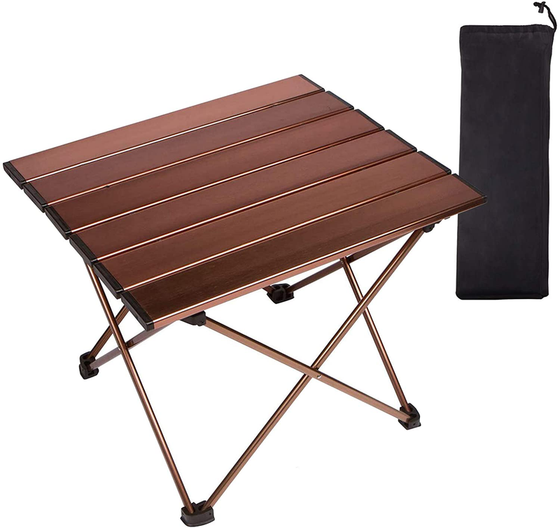 Portable Camping Table 1 Pack,Folding Side Table Aluminum Top for Outdoor Cooking, Hiking, Travel, Picnic(Blue,Small) Sporting Goods > Outdoor Recreation > Camping & Hiking > Camp Furniture Tesouro   