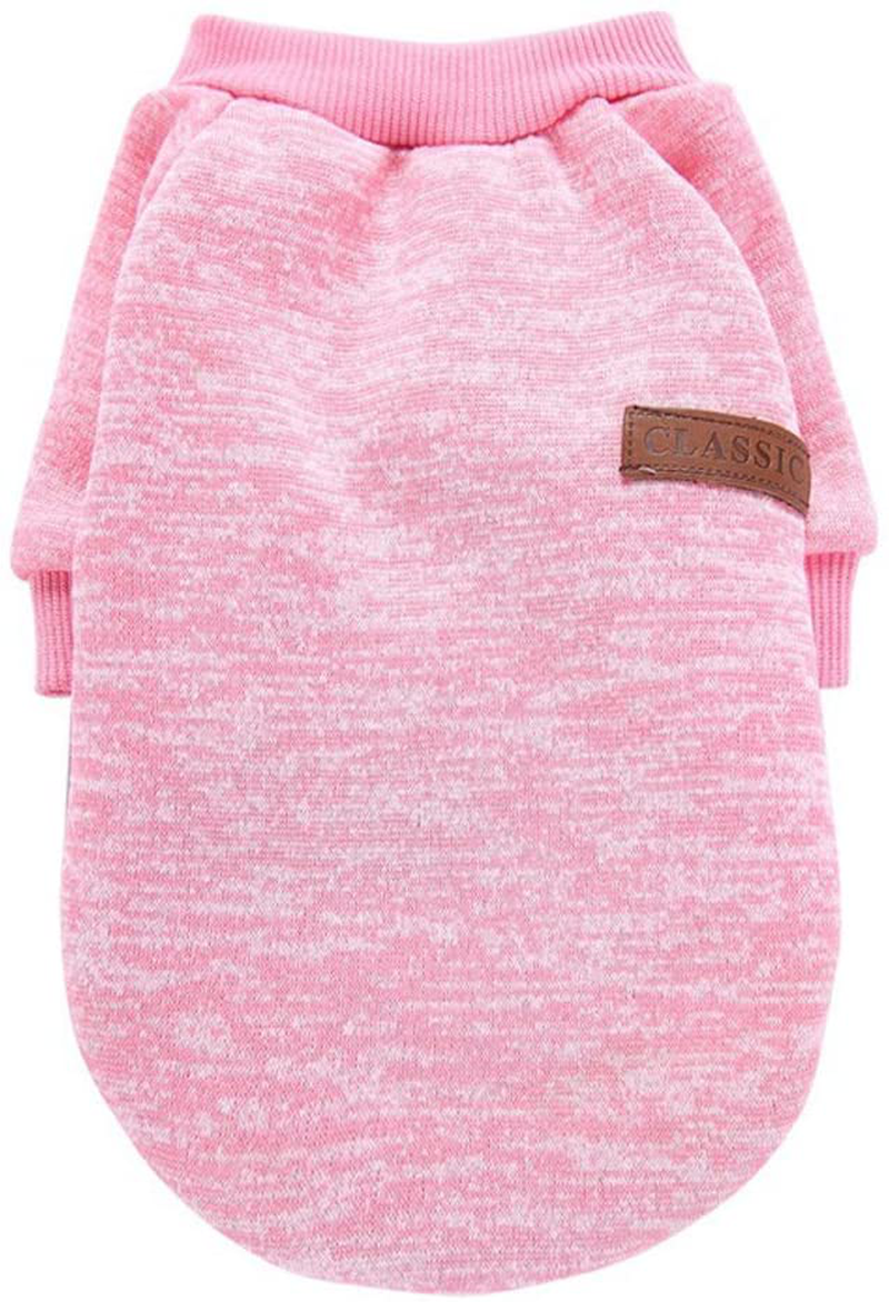 Jecikelon Pet Dog Clothes Knitwear Dog Sweater Soft Thickening Warm Pup Dogs Shirt Winter Puppy Sweater for Dogs (Pink, M) Animals & Pet Supplies > Pet Supplies > Dog Supplies > Dog Apparel JECIKELON   