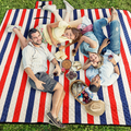 Picnic Blankets Outdoor Mat ,LTHAIWIA Extra Large 80” x 80”，Waterproof Sandproof Compact Beach Blanket, Foldable Machine Washable Quick Dry Picnic Mat for Camping, Park, Travel (Blue-White) Home & Garden > Lawn & Garden > Outdoor Living > Outdoor Blankets > Picnic Blankets LTHAIWIA Red  