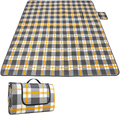 MIRACOL Picnic Blanket, 80" x 80" Extra Large Waterproof Sandproof Outdoor Blanket for 4-6 Adults, Foldable Portable Plaid Beach Rug Mat for Park Picnics Camping Travel Outdoor Concerts (Red) Home & Garden > Lawn & Garden > Outdoor Living > Outdoor Blankets > Picnic Blankets MIRACOL Yellow  