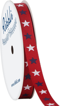Ribbli 4 Rolls Patriotic Grosgrain Ribbon,3/8 Inches,Total 40 -Yards,Red/White/Blue/Navy,Stars and Stripes Ribbon,Use for Memorial Day, Veterans Day, 4th of July, President's Day, USA Decorations Arts & Entertainment > Hobbies & Creative Arts > Arts & Crafts > Art & Crafting Materials > Embellishments & Trims > Ribbons & Trim Ribbli Red & Star  