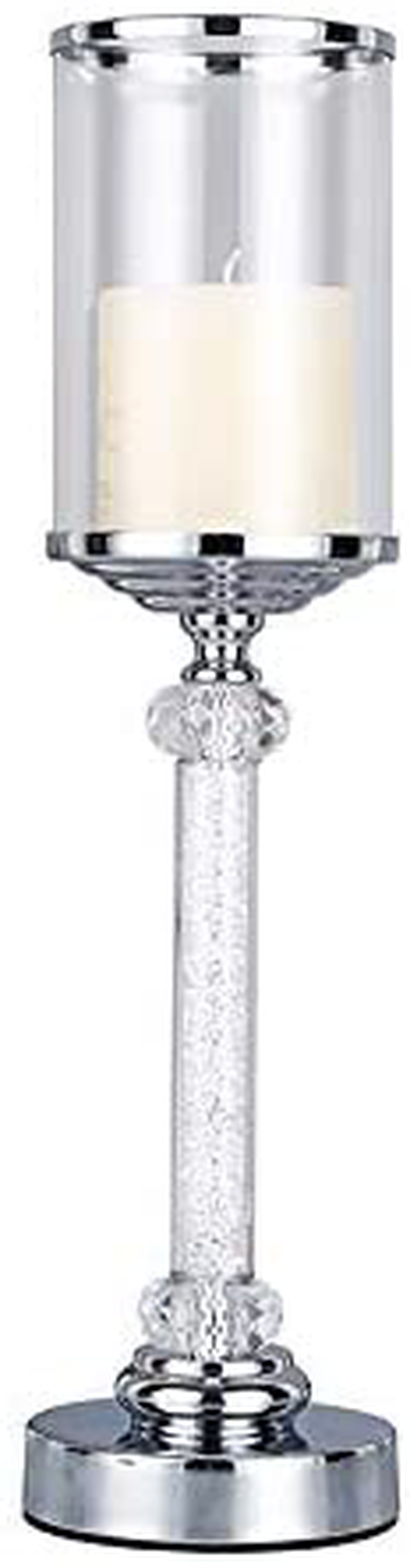 Pillar Candle Holder with Lid,Crystal Candle Holders for Pillar Candle, Metal Crystal Candlesticks Holder for Coffee Dining Table, Wedding, Christmas ,Halloween, Home Decor Home & Garden > Decor > Home Fragrance Accessories > Candle Holders Hanjue White Diamond  