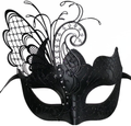 Masquerade Mask For Women Venetian Mask/Halloween/Party/Ball Prom/Mardi Gras/Wedding/Wall Decoration Apparel & Accessories > Costumes & Accessories > Masks Ubauta Black Butterfly  