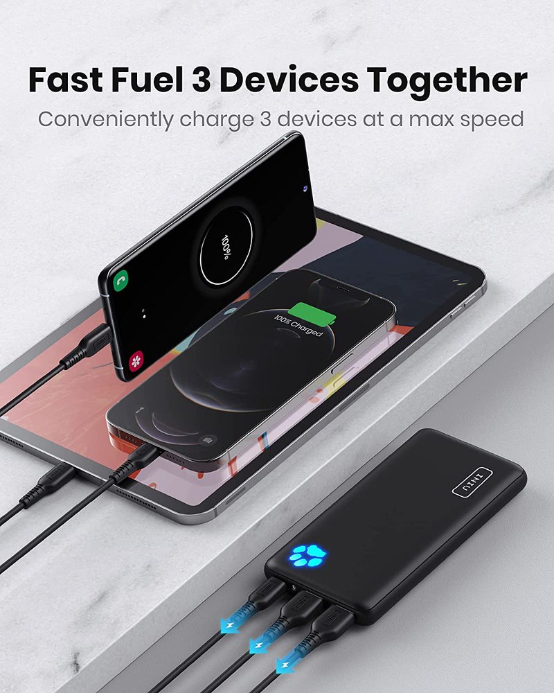 INIU Portable Charger, USB C Slimmest & Lightest Triple 3A High-Speed 10000mAh Power Bank, Flashlight Battery Pack Compatible with iPhone 12 11 X 8 Plus Samsung S20 Google LG iPad etc. [2021 Version] Electronics > Electronics Accessories > Power > Power Adapters & Chargers KOL DEALS   
