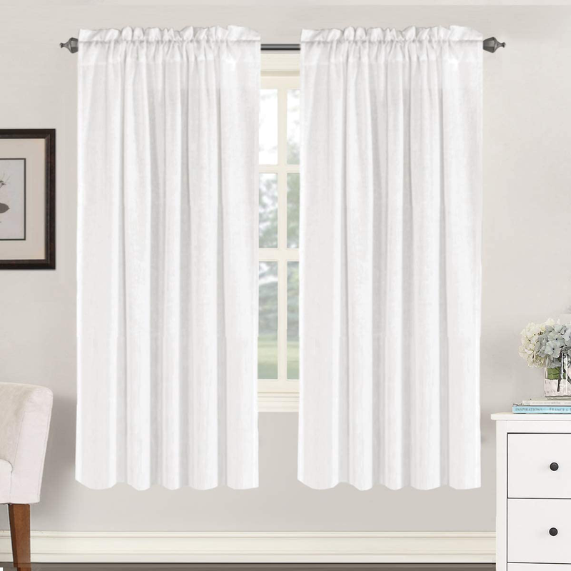 Linen Curtains Light Filtering Privacy Protecting Panels Premium Soft Rich Material Drapes with Rod Pocket, 2-Pack, 52 Wide x 96 inch Long, Natural Home & Garden > Decor > Window Treatments > Curtains & Drapes H.VERSAILTEX Off White 52"W x 72"L 