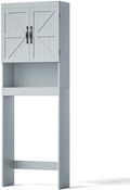 SRIWATANA Over The Toilet Storage Cabinet, Bathroom Organizer with Adjustable Shelf, 2-Door Toilet Storage Rack, Gray Home & Garden > Household Supplies > Storage & Organization SRIWATANA Grey  